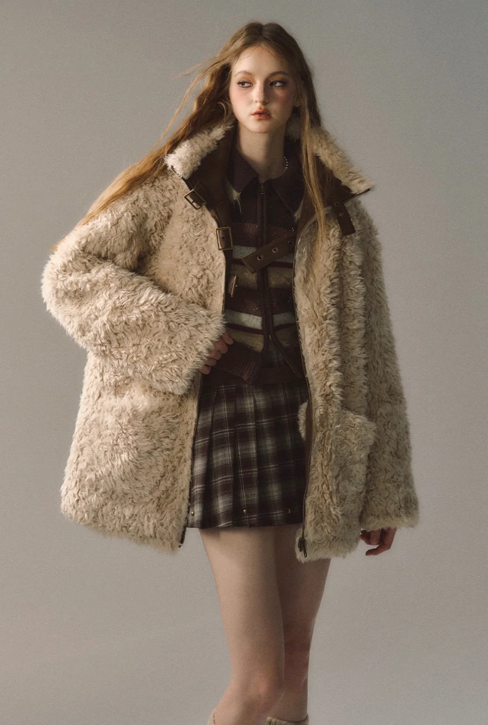 Revisable coat thickened imitation fur plush coat warm suede coat - Image 4