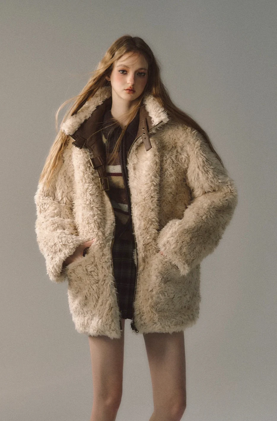 Revisable coat thickened imitation fur plush coat warm suede coat - Image 5