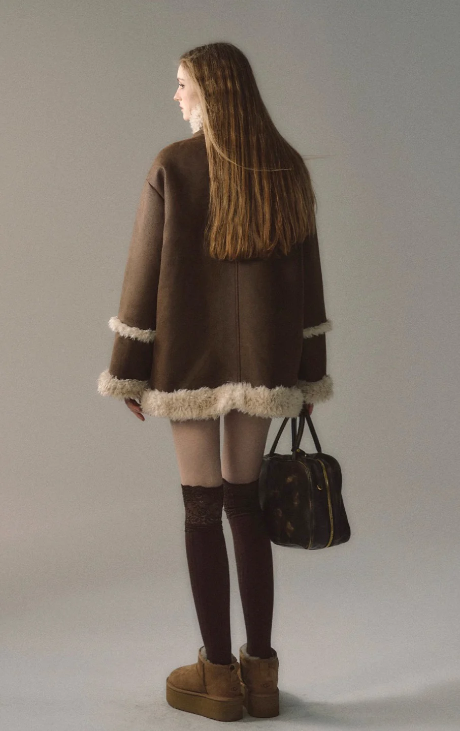 Revisable coat thickened imitation fur plush coat warm suede coat - Image 8