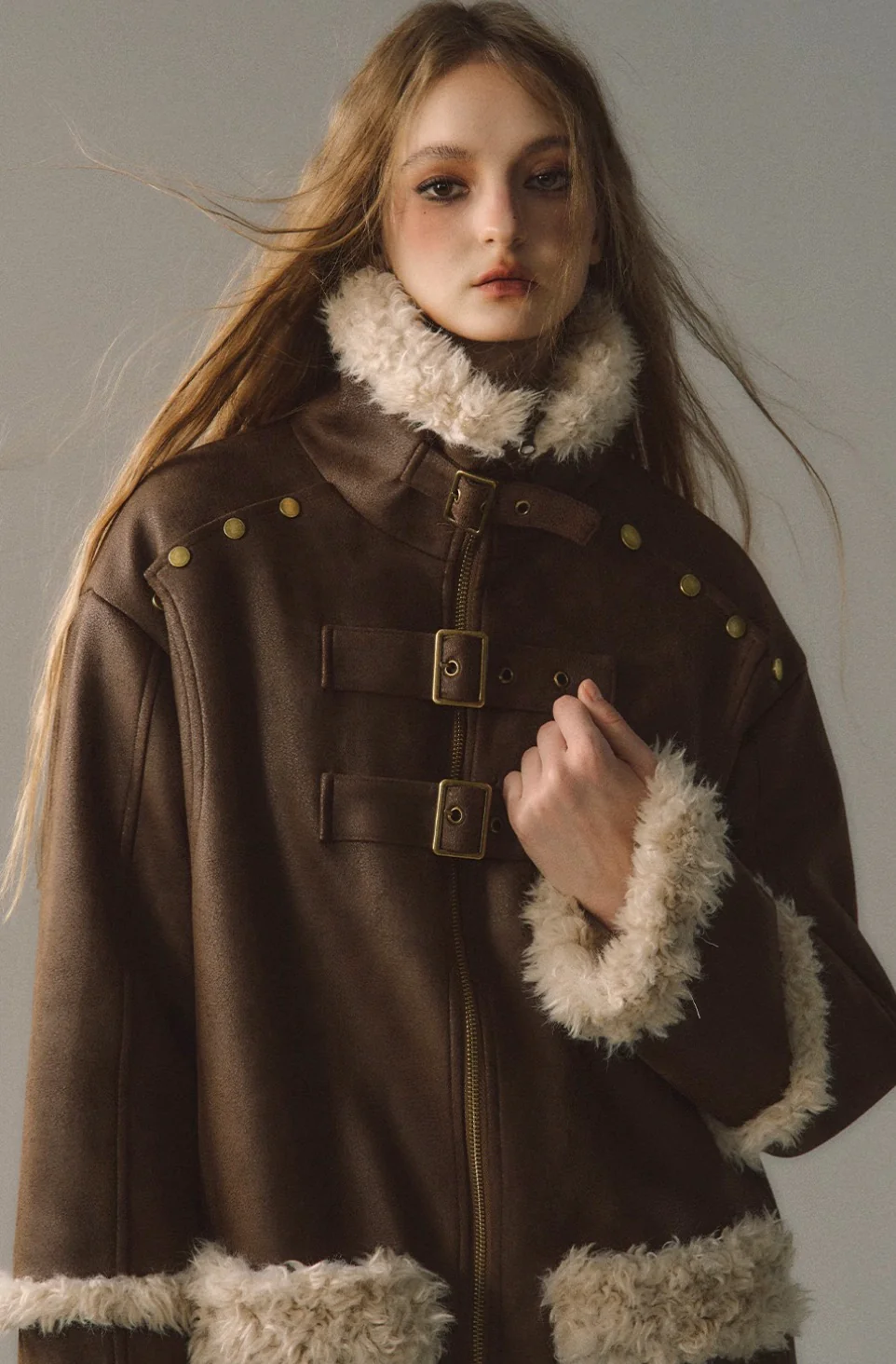 Revisable coat thickened imitation fur plush coat warm suede coat - Image 9