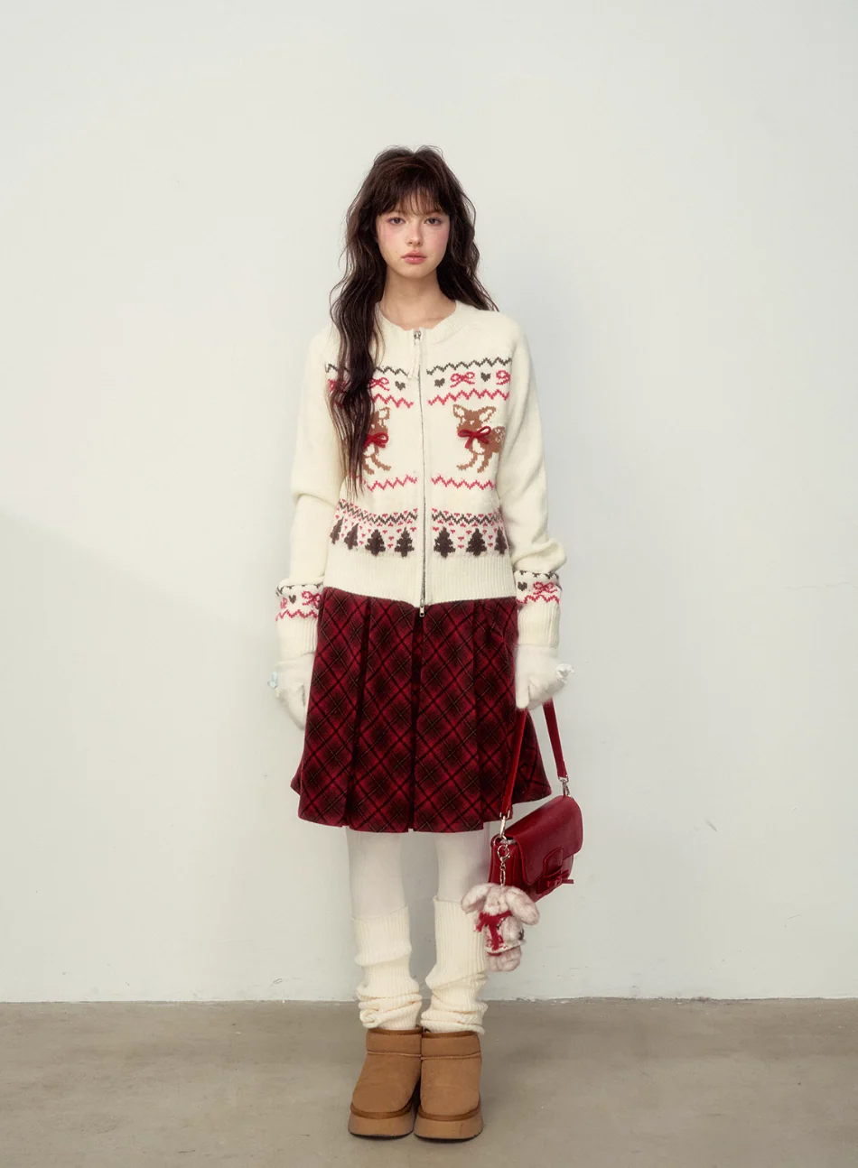 Vintage Fawn Fair Isle Knit Cardigan - Image 5
