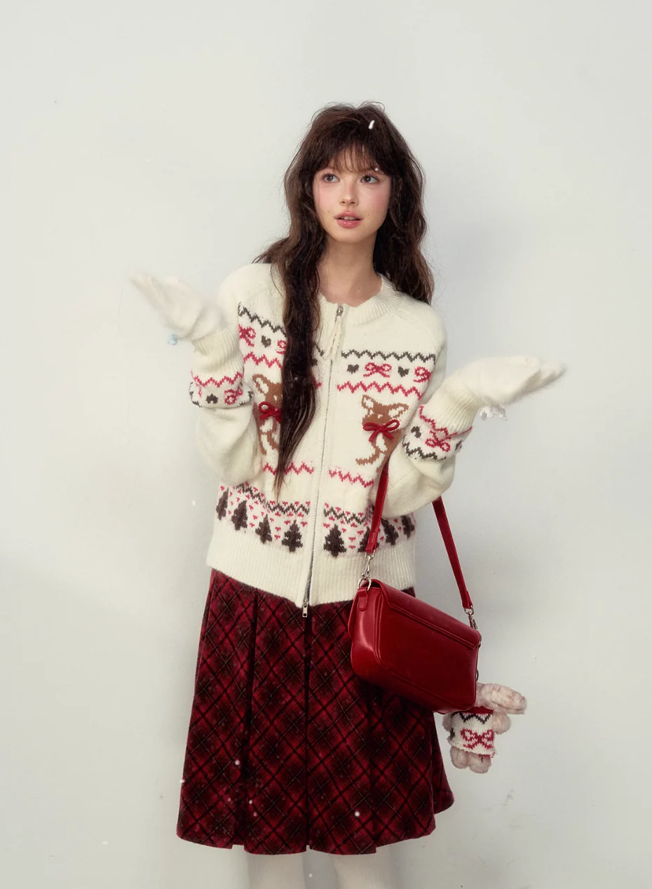 Vintage Fawn Fair Isle Knit Cardigan - Image 6