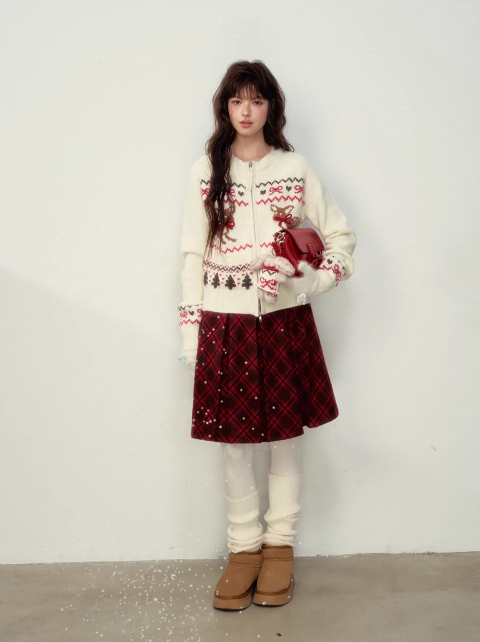 Vintage Fawn Fair Isle Knit Cardigan - Image 7