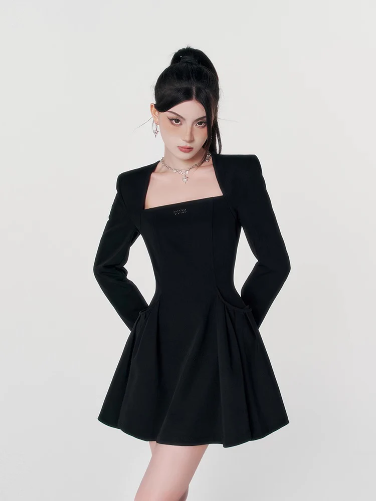 Black Puff Skirt Elegance Dress - Image 4
