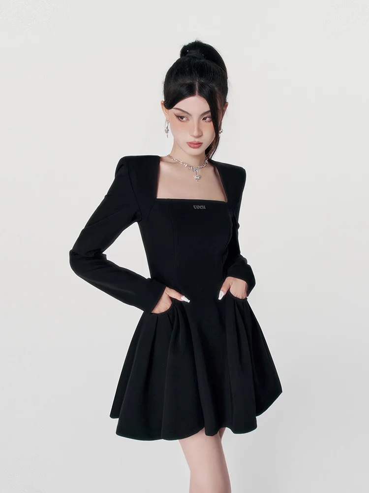 Black Puff Skirt Elegance Dress - Image 7