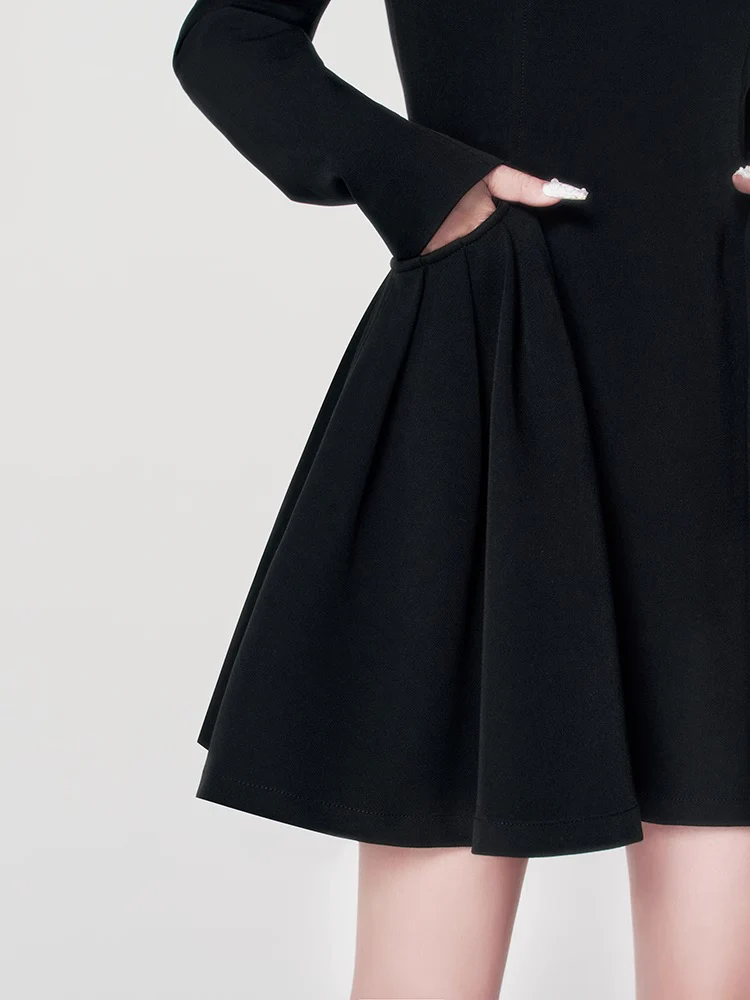 Black Puff Skirt Elegance Dress - Image 9