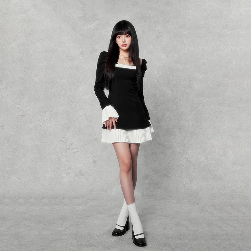 Camellia Bow Trumpet Sleeve Dress - Image 6