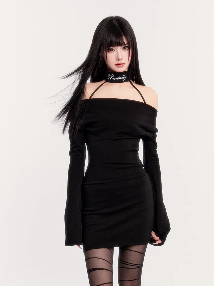 Dark Muse Collar Bodycon Dress - Image 10