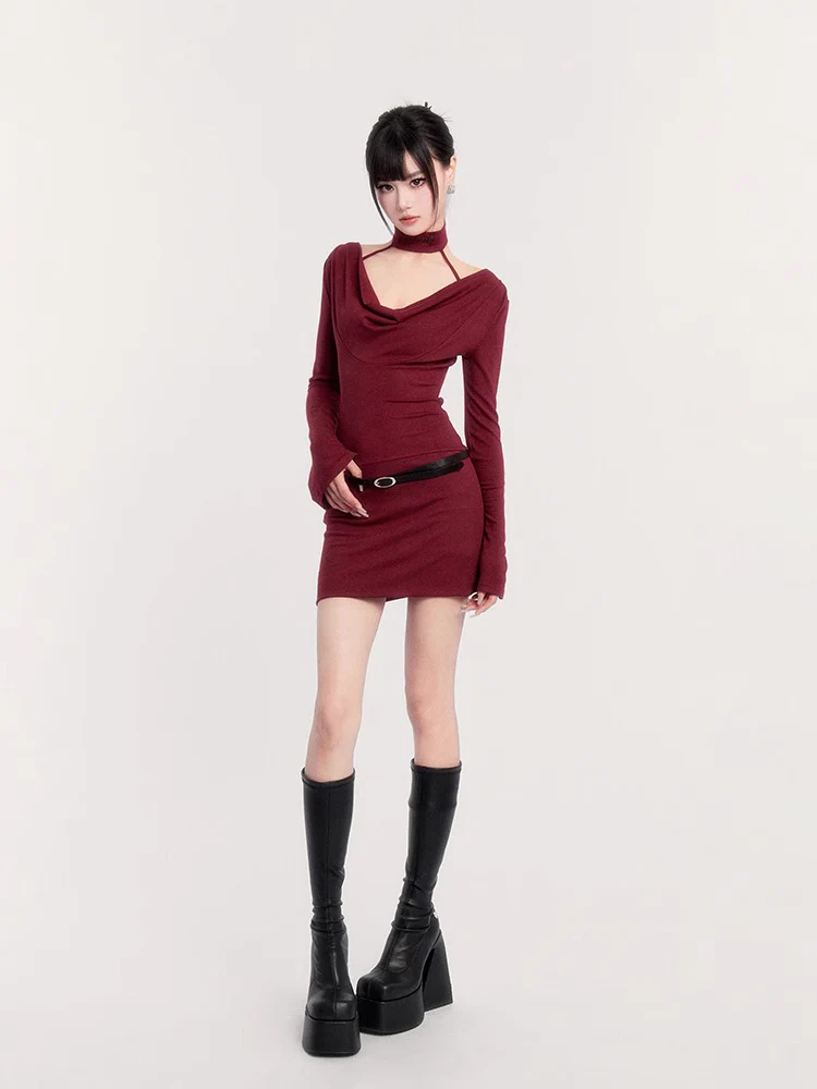 Dark Muse Collar Bodycon Dress - Image 12