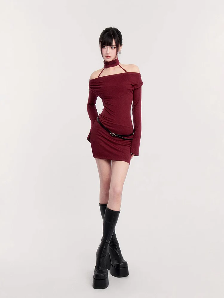 Dark Muse Collar Bodycon Dress - Image 15