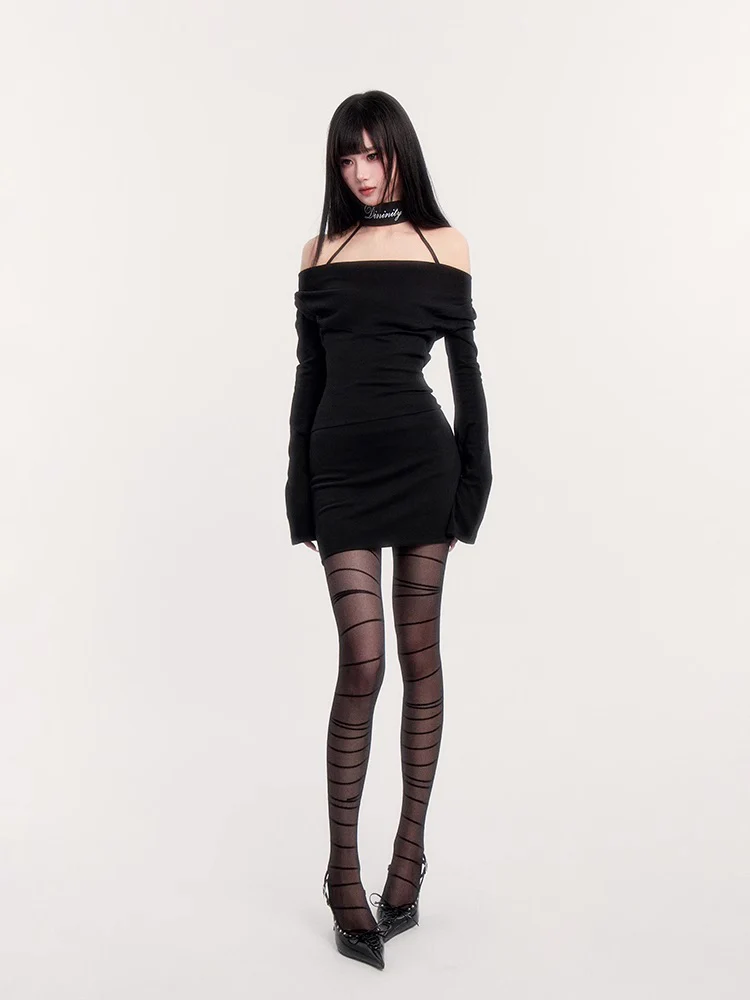 Dark Muse Collar Bodycon Dress - Image 16