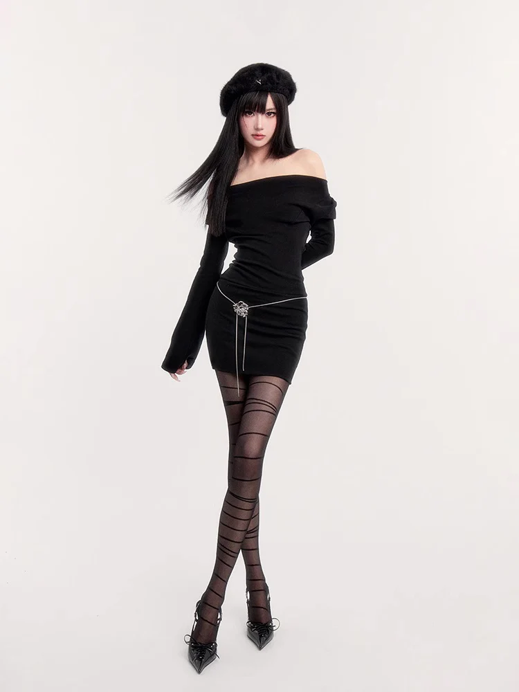 Dark Muse Collar Bodycon Dress - Image 5