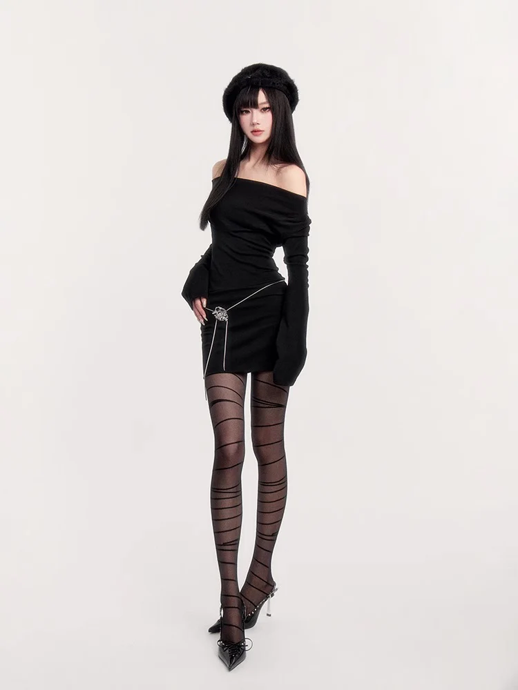 Dark Muse Collar Bodycon Dress - Image 7