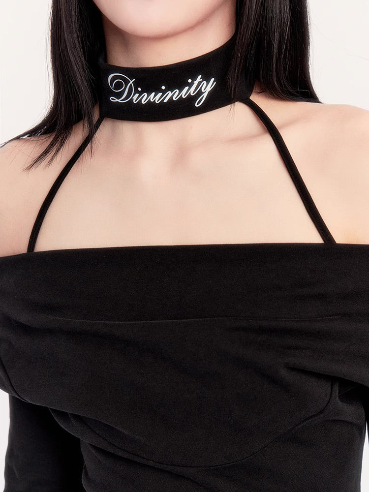 Dark Muse Collar Bodycon Dress - Image 8