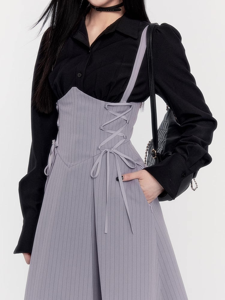 Retro Black & White Waist Shirt - Image 14