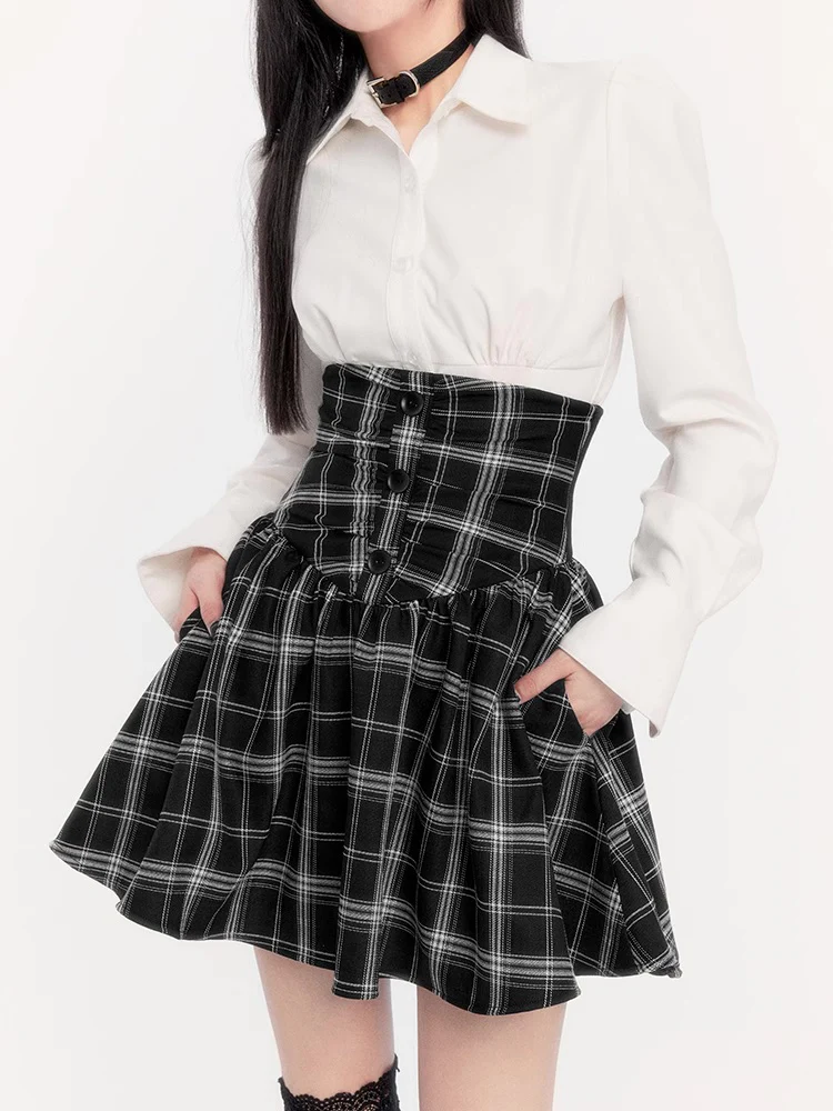 Retro Black & White Waist Shirt - Image 15