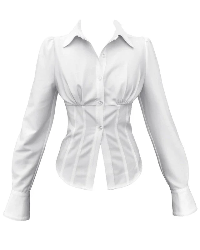 Retro Black & White Waist Shirt - Image 5
