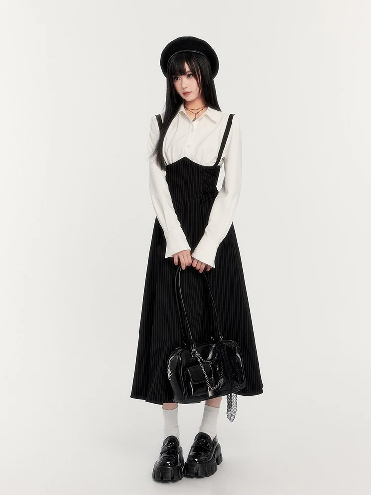 Retro Black & White Waist Shirt - Image 6