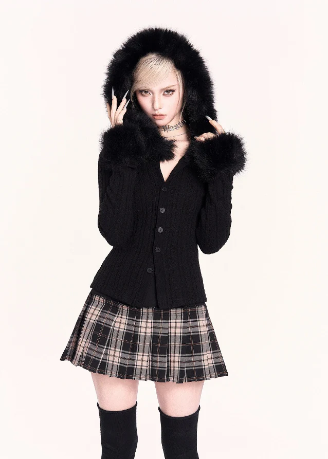 Retro Layered Illusion Plaid Mini Skirt - Image 4