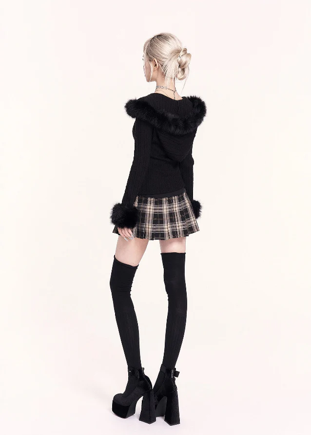 Retro Layered Illusion Plaid Mini Skirt - Image 7