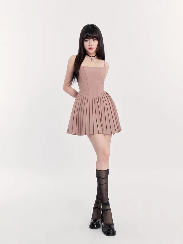 Silhouette three-color classic waist A-line dress - Image 10