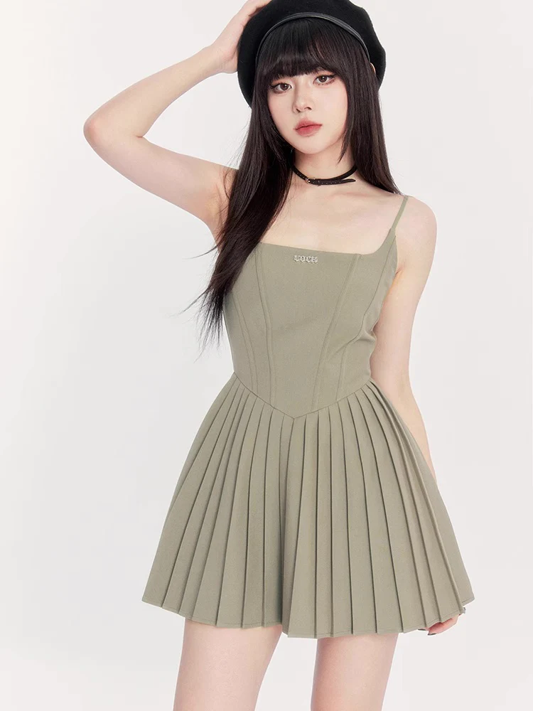 Silhouette three-color classic waist A-line dress - Image 12
