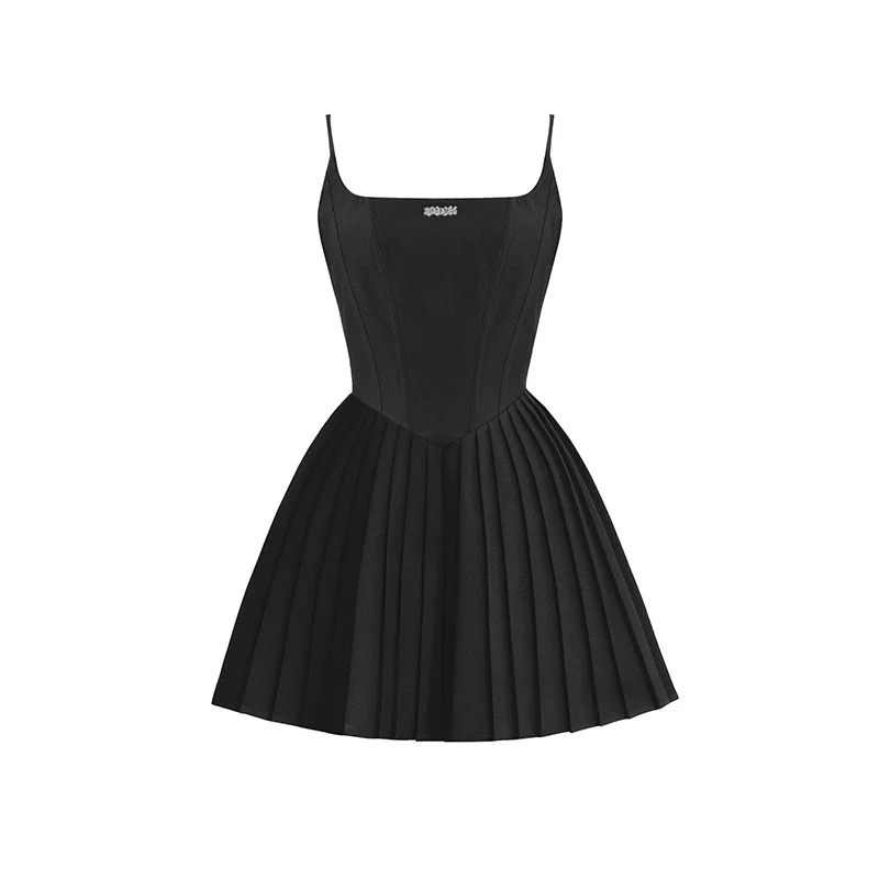 Silhouette three-color classic waist A-line dress - Image 15