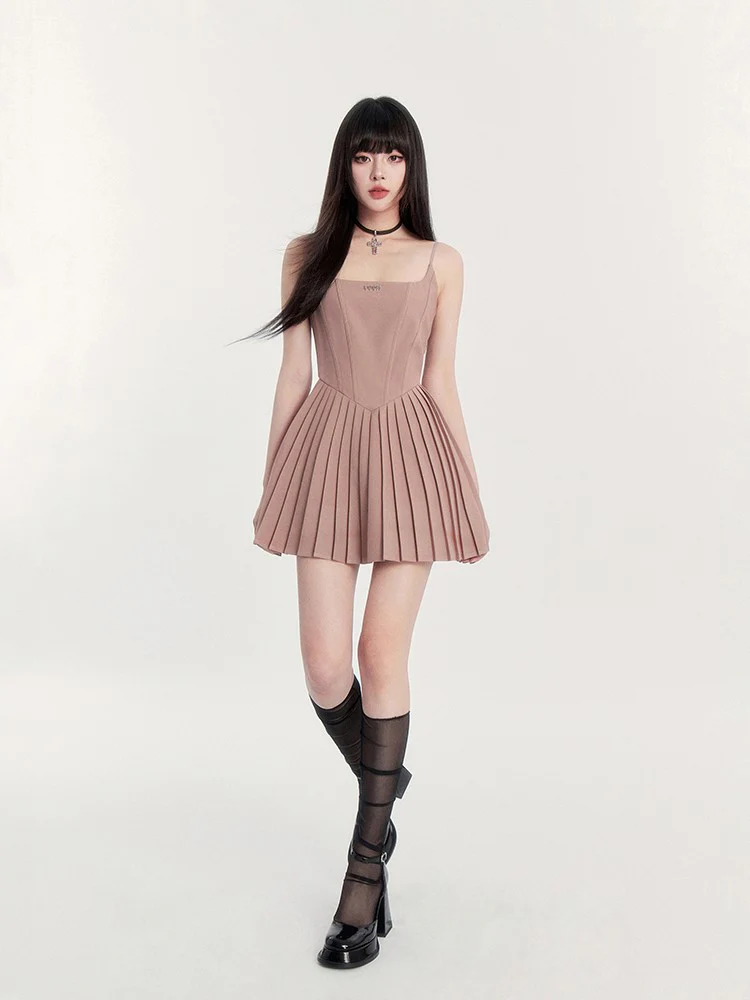 Silhouette three-color classic waist A-line dress - Image 16
