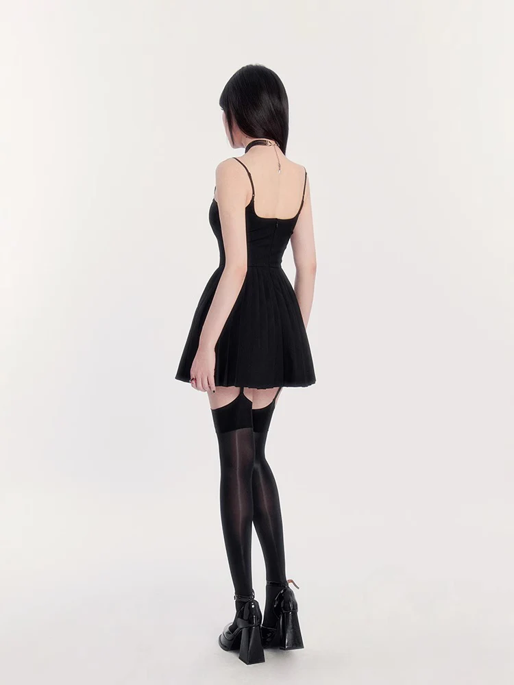 Silhouette three-color classic waist A-line dress - Image 5
