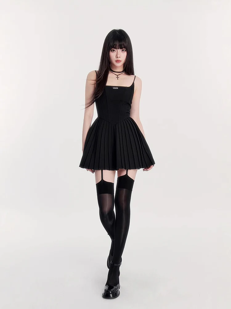Silhouette three-color classic waist A-line dress - Image 7