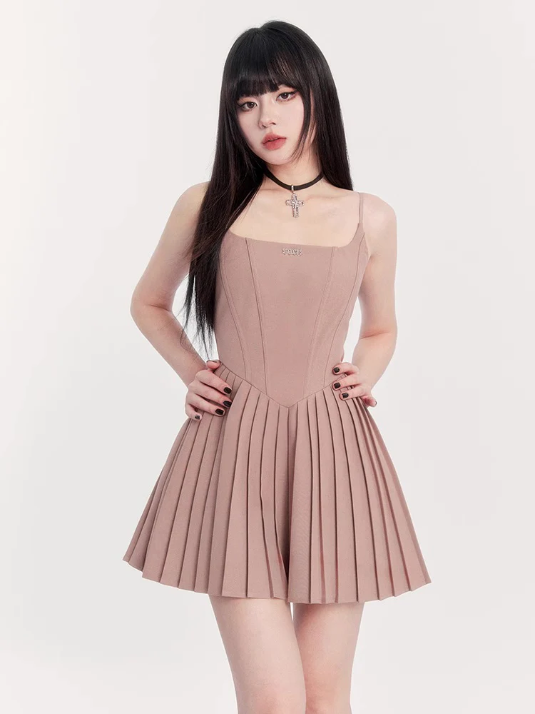 Silhouette three-color classic waist A-line dress - Image 8