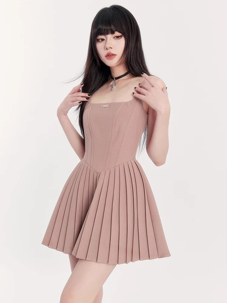 Silhouette three-color classic waist A-line dress - Image 9