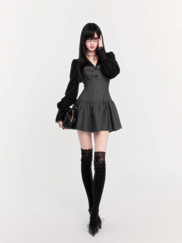 Striped Old Money Shirt Dress Set - Image 10