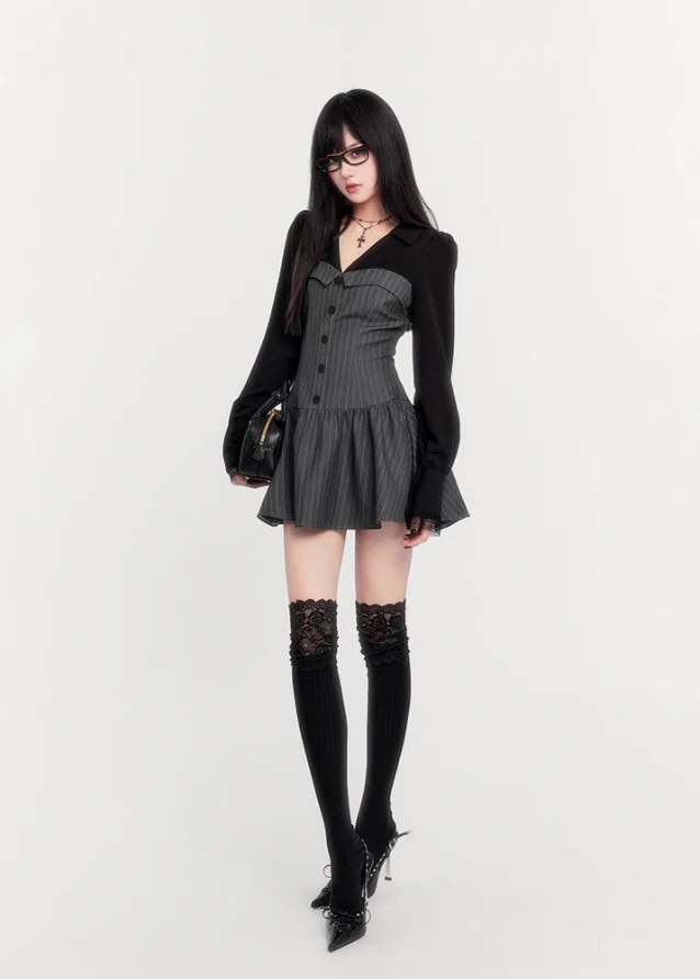 Striped Old Money Shirt Dress Set - Image 4