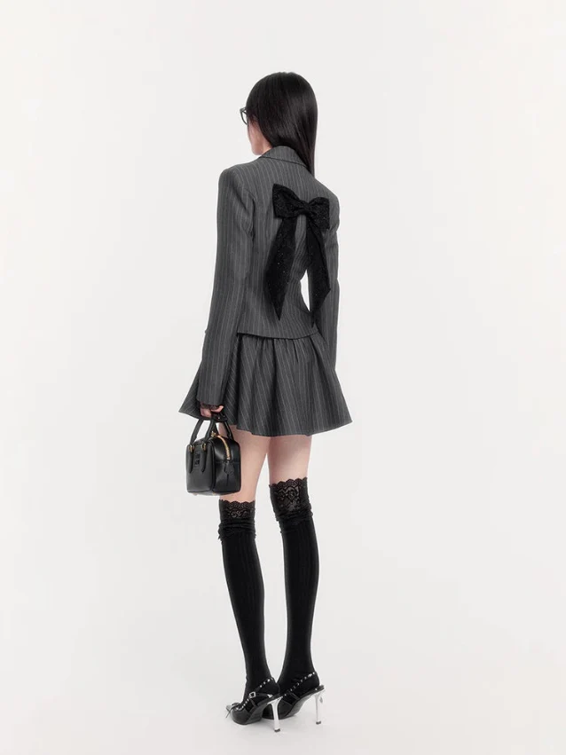 Striped Old Money Shirt Dress Set - Image 5