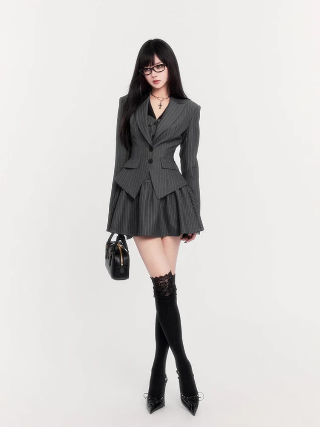 Striped Old Money Shirt Dress Set - Image 6