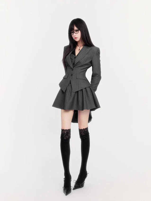 Striped Old Money Shirt Dress Set - Image 8