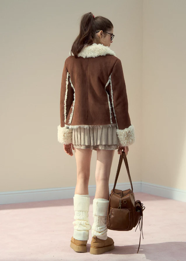 Warm Retro Lapel Fleece Jacket - Image 7