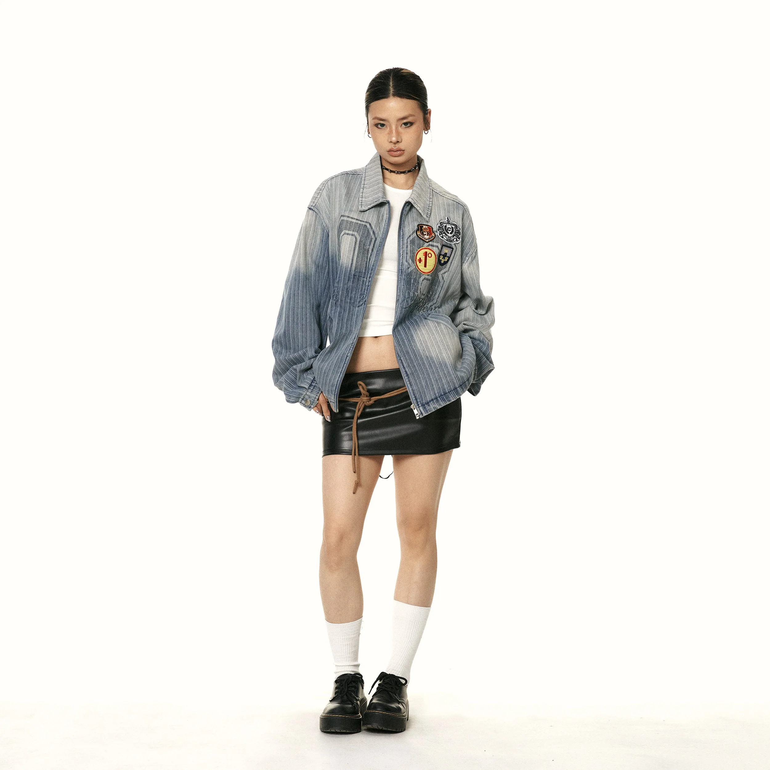 Embroidered Badge Denim Jacket - Image 3
