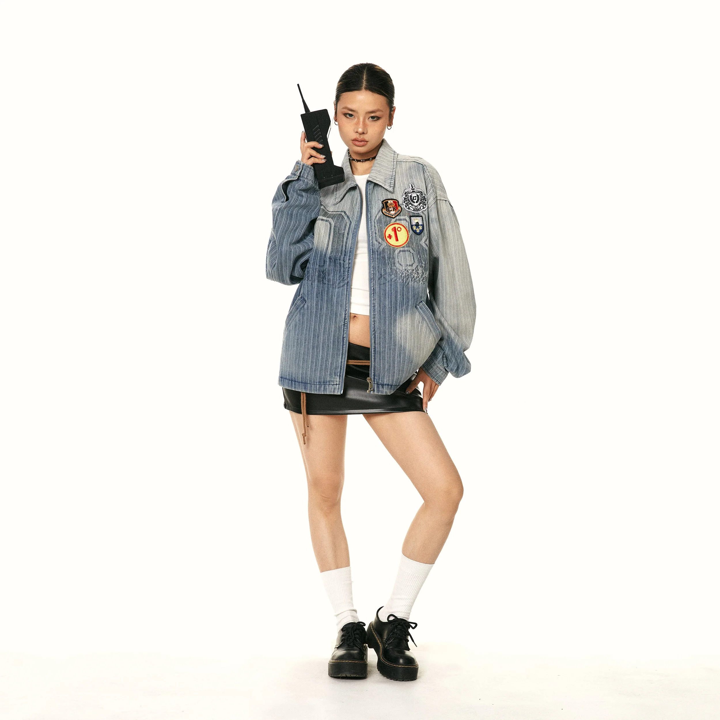 Embroidered Badge Denim Jacket - Image 4