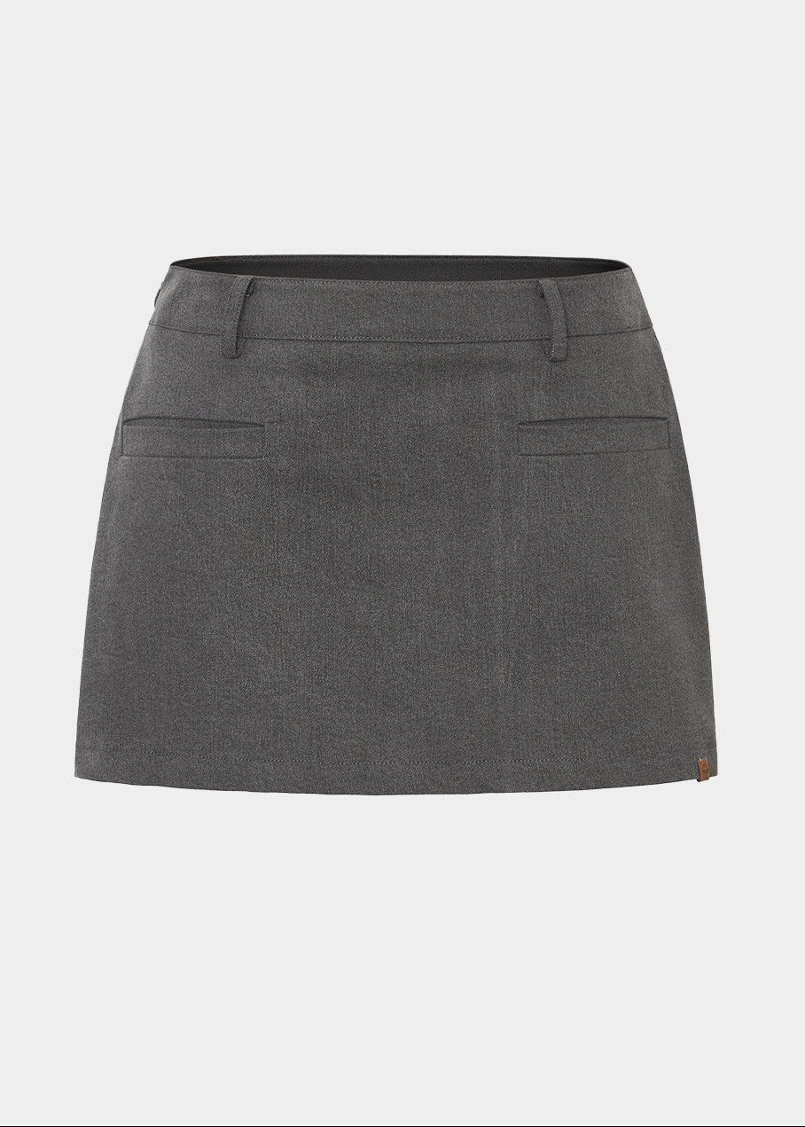 Washed Line Denim Mini Skirt - Image 9