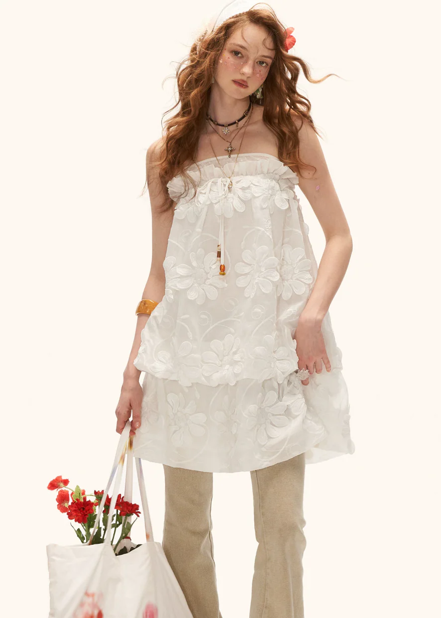 White Blossom Layered Dress