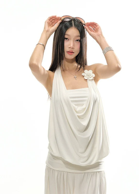 White no sleeve tops - Image 3