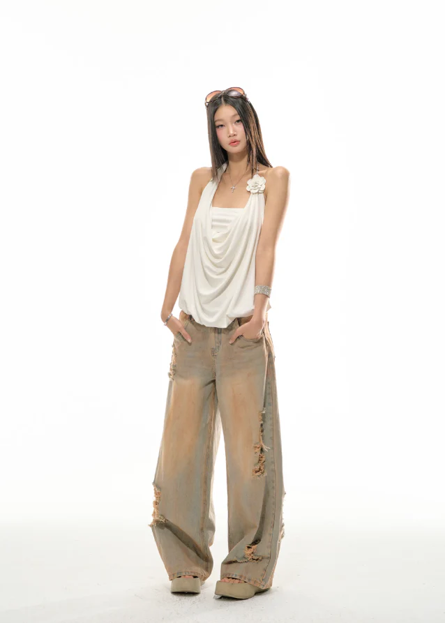White no sleeve tops - Image 5
