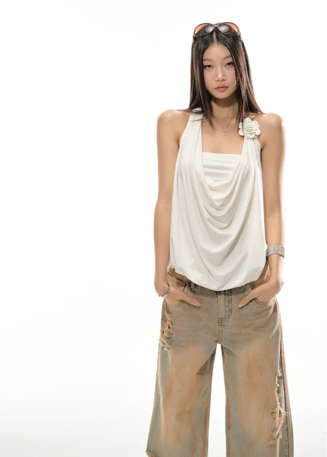 White no sleeve tops - Image 7