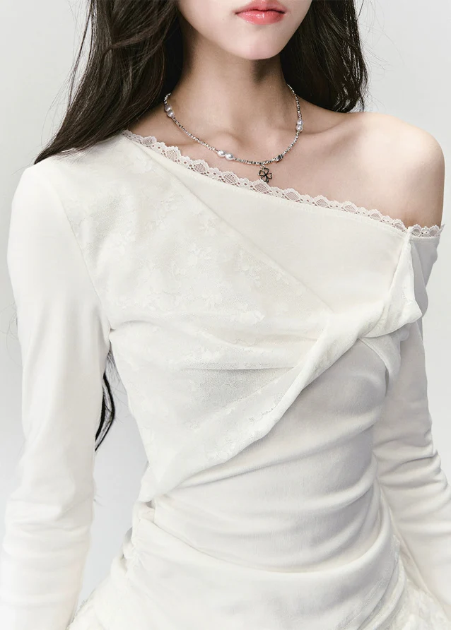 White Trace Lace Top - Image 3