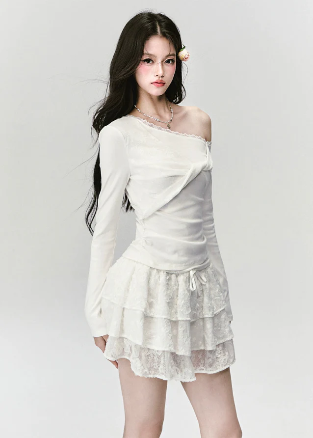 White Trace Lace Top - Image 4