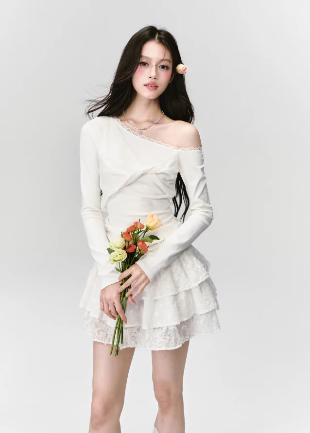 White Trace Lace Top - Image 7