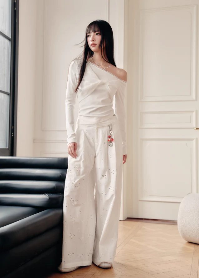 White Trace Lace Top - Image 9