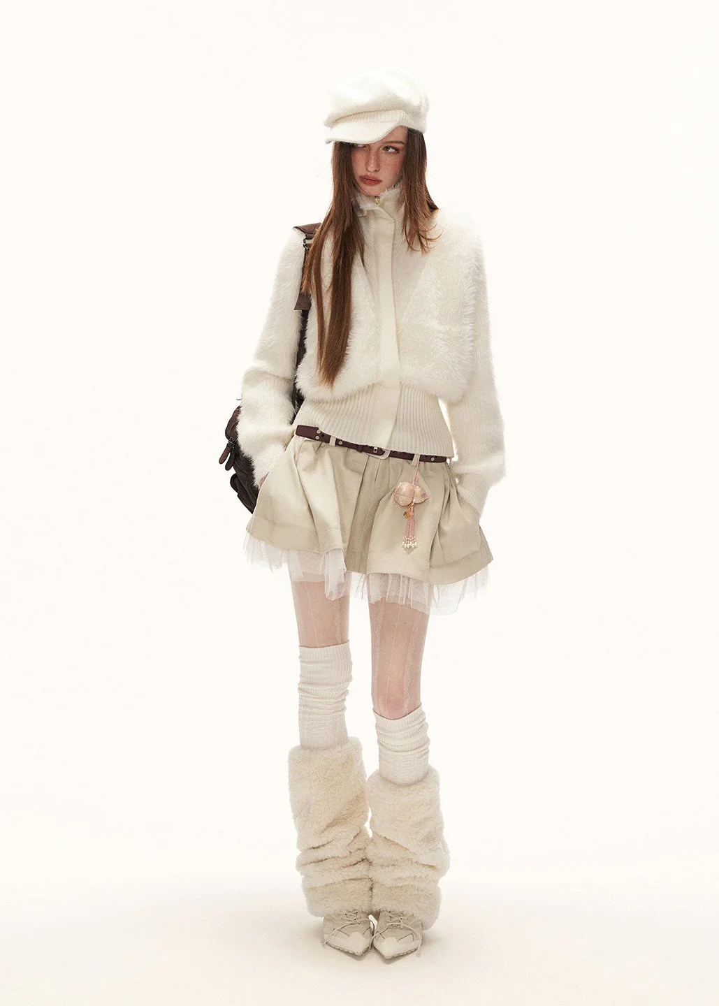 Wing Neck Slim Knit Top - Image 2